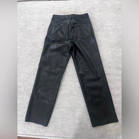 Express Croc-Embossed Faux Leather High-Rise Straight-Leg Pants 2 Office… - Picture 7 of 9